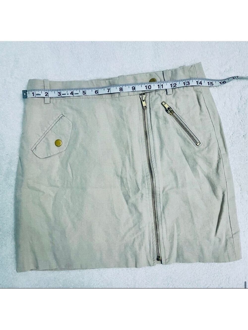 J. Crew Tan Beige Linen Utility Skirt - Picture 10 of 15